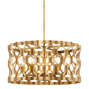 Six Light Pendant in Pandora Gold Leaf by Metropolitan