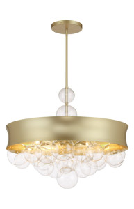 VERDI SQUARE COLLECTION 22” 8 light convertible pendant in soft gold finish with clear glass. Shop In-Store For The Lowest Price